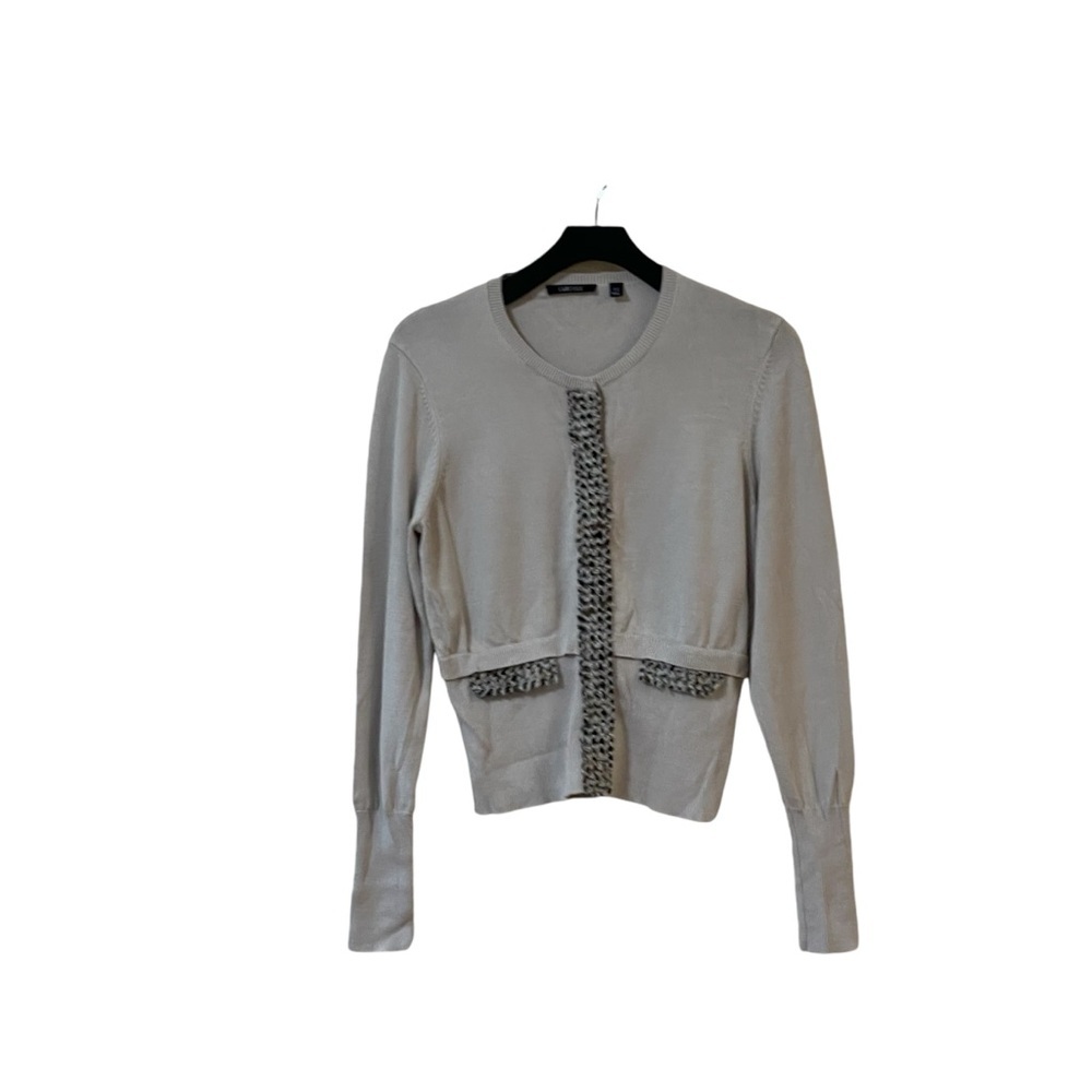 Carlisle Bisque Snap-Front Modal Blend Knit Cardigan Sweater
